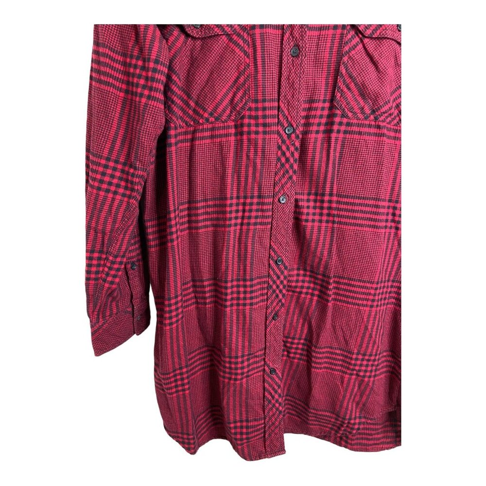 Ariztia Wilfred Free red flannel shirt dress button front‎ large - Picture 4 of 10